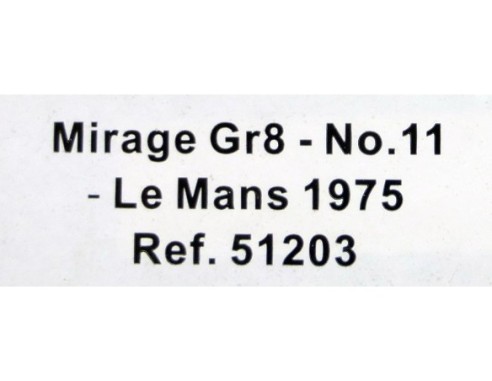 MIRAGE GR8 Nº11 GULF LE MANS 1975 REF.51203 AVANT SLOT