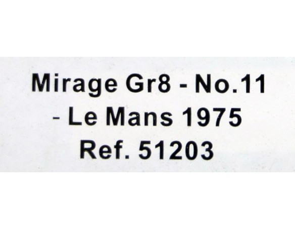 MIRAGE GR8 Nº11 GULF LE MANS 1975 REF.51203 AVANT SLOT