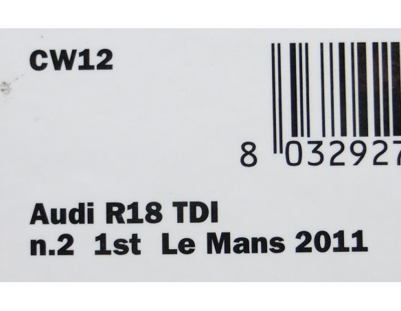 AUDI R18 TDI REF.CW12 SLOT.IT