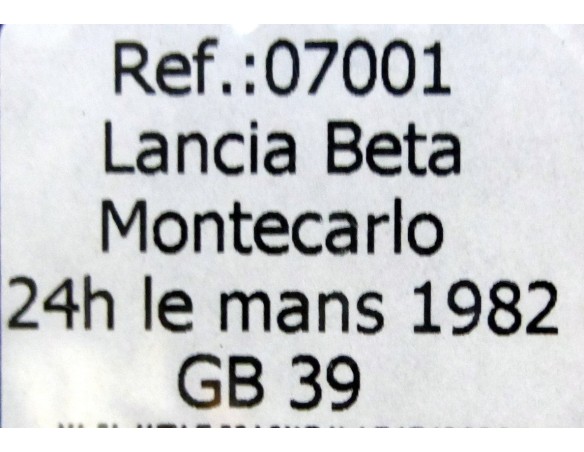 LANCIA BETA MONTECARLO LE MANS 1982 REF.GB 39 FLY