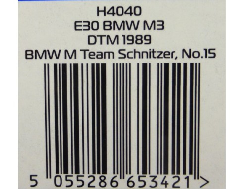 BMW M3 E30 DTM 1989 REF.H4040 SUPERSLOT