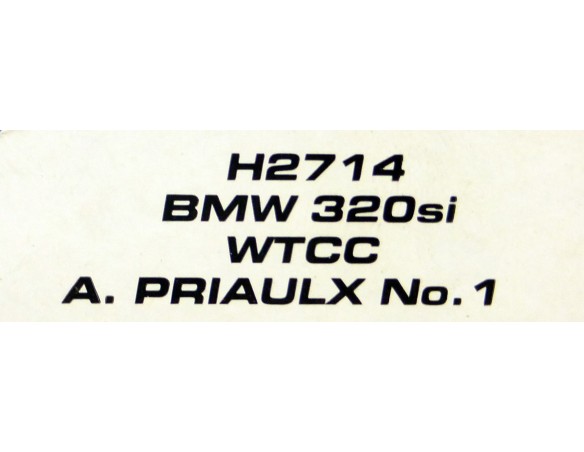 BMW 320si WTCC A.PRIAULX Nº1 REF.H2714 SUPERSLOT