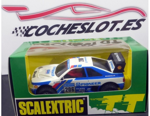 PEUGEOT 405 PIONEER BLANCO Y AZUL  DAKAR  600 U. MAS SLOT  REF. 6419 TECNITOYS