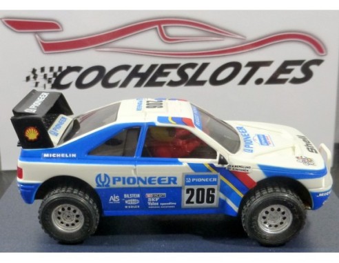 PEUGEOT 405 PIONEER BLANCO Y AZUL  DAKAR  600 U. MAS SLOT  REF. 6419 TECNITOYS