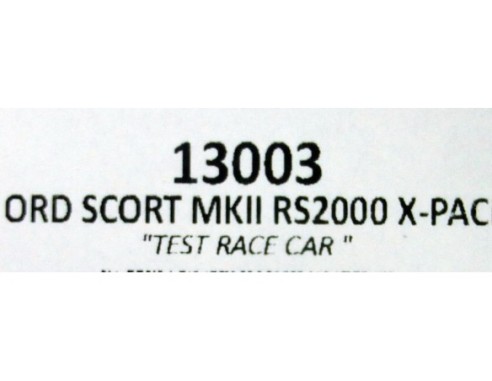 FORD ESCORT MKII RS2000 XPACK TEST RACE CAR REF.13003 TEAM SLOT