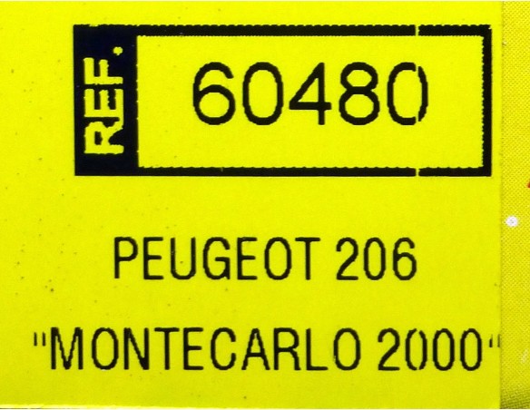 PEUGEOT 206 MONTECARLO 2000 REF.60480 SCX
