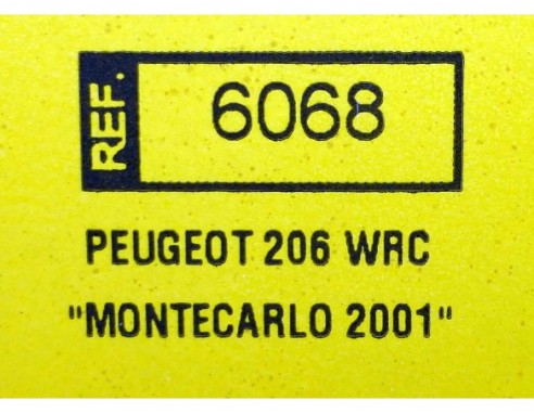 PEUGEOT 206 WRC MONTECARLO 2001 REF.6068 TECNITOYS