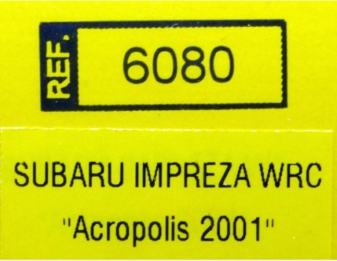 SUBARU IMPREZA WRC ACROPOLIS 2001 REF.6080 TECNITOYS