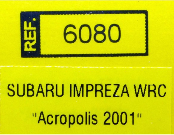 SUBARU IMPREZA WRC ACROPOLIS 2001 REF.6080 TECNITOYS