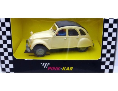 CITROEN 2 CV CAPOTADO MARFIL CON FAROS REDONDOS PINK-KAR