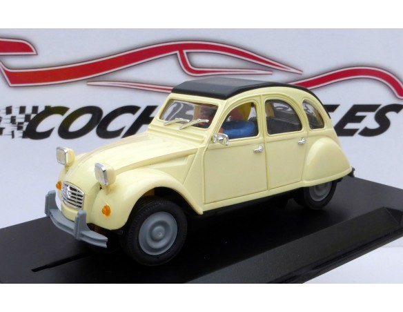 CITROEN 2 CV CAPOTADO MARFIL CON FAROS CUADRADOS PINK-KAR