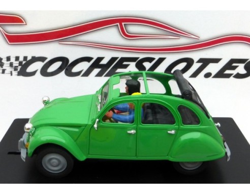 CITROEN 2 CV VERDE CABRIO CON FAROS REDONDOS PINK-KAR