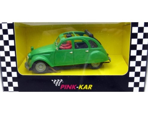 CITROEN 2 CV VERDE CABRIO CON FAROS CUADRADOS PINK-KAR