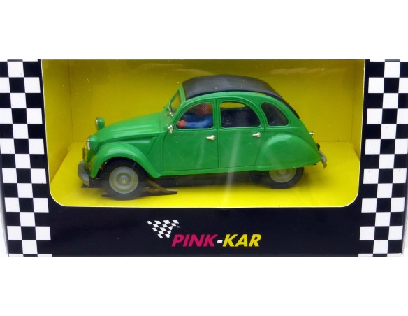 CITROEN 2 CV VERDE CAPOTADO CON FAROS CUADRADOS PINK-KAR
