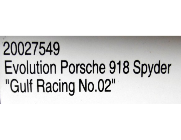 EVOLUTION PORSCHE 918 SPYDER GULF RACING Nº02 REF.20027549 CARRERA