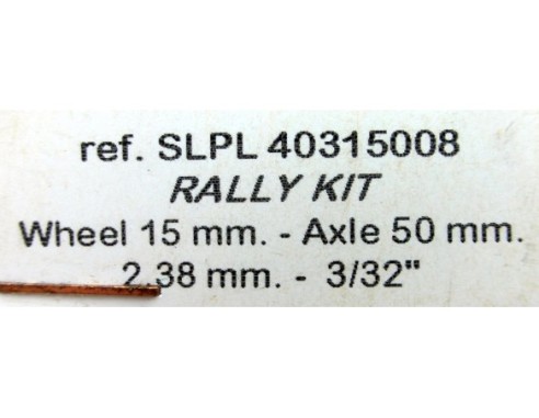 KIT RUEDA RALLY 15mm-EJE 50mm 2,38mm-3/32 “ REF.SLP 40315008 SLOTING PLUS