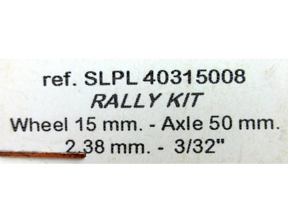 KIT RUEDA RALLY 15mm-EJE 50mm 2,38mm-3/32 “ REF.SLP 40315008 SLOTING PLUS