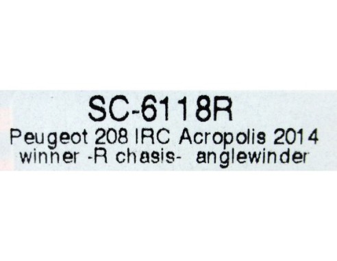 PEUGEOT 208 IRC ACROPOLIS 2014  REF. SC-6118R SCALEAUTO