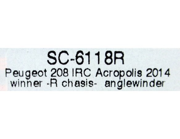 PEUGEOT 208 IRC ACROPOLIS 2014  REF. SC-6118R SCALEAUTO