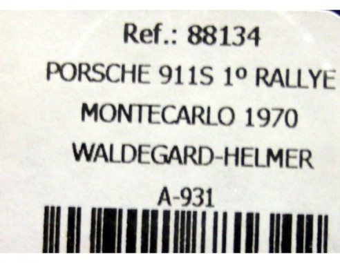 PORSCHE 911S RALLY MONTECARLO 1970 REF.A931 FLY