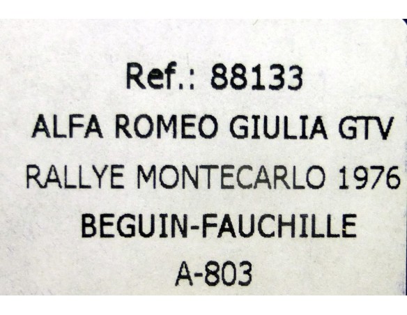 ALFA ROMEO GIULIA GTV MONTECARLO 1976 REF.88133 A803 FLY
