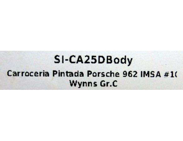 CARROCERIA DECORADA PORSCHE 962 IMSA REF.SI-CA25DBODY