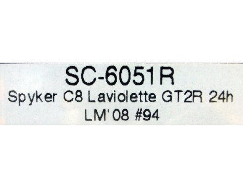 SPYKER C8 LAVIOLETTE GT2R 24H LM 2008 REF.SC6051R SCALEAUTO