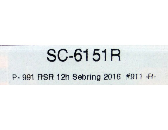 PORSCHE 991 RSR 12H SEBRING 2016 REF.SC-6151R SCALEAUTO