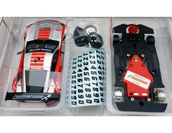 CORVETTE C7R CUP 2017 SILVER/RED REF.SC6179b SCALEAUTO