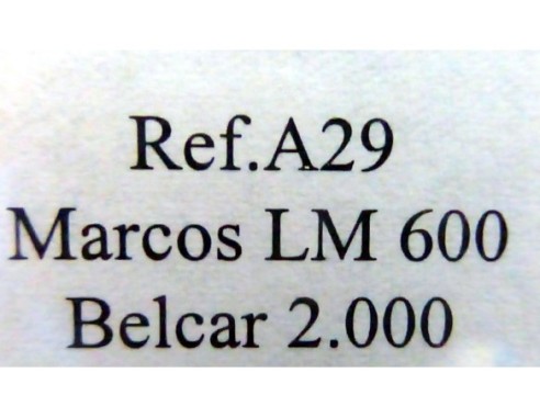 MARCOS 600 LM BELCAR 2000 PLATA,NEGRO,ROJO. REF.A29 FLY