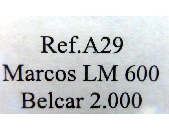 MARCOS 600 LM BELCAR 2000 PLATA,NEGRO,ROJO. REF.A29 FLY