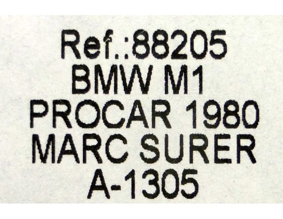 BMW M1 PROCAR 1980 A1305 REF.88205 FLY