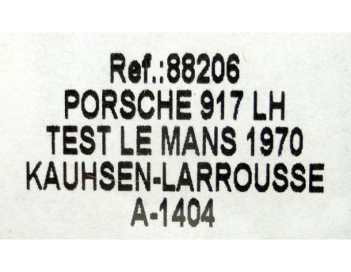 PORSCHE 917 LH TEST LE MANS 1970 A-1404 REF.88206 FLY