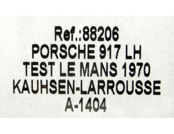 PORSCHE 917 LH TEST LE MANS 1970 A-1404 REF.88206 FLY