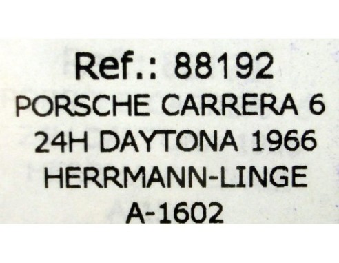 PORSCHE CARRERA 6 24h DAYTONA 1966 A-1602 REF.88192 FLY