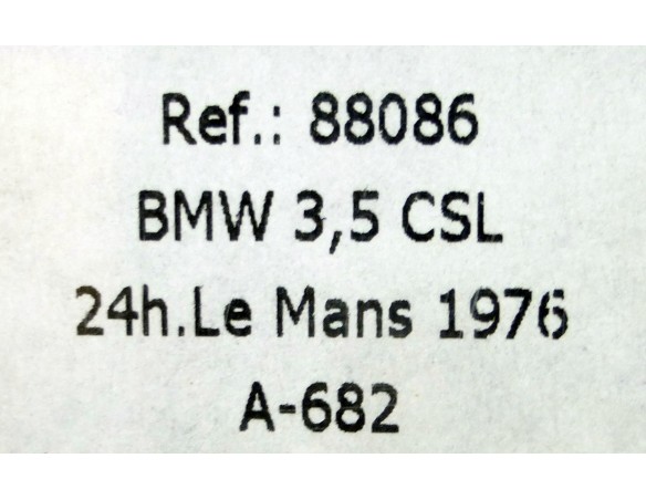 BMW 3,5 CSL 24h LE MANS 1976 A682 REF.88086 FLY