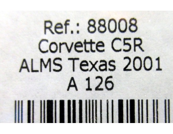 CORVETTE CR5 TEXAS 2001   88008 ROJO Y BLANCO REF.A126 FLY
