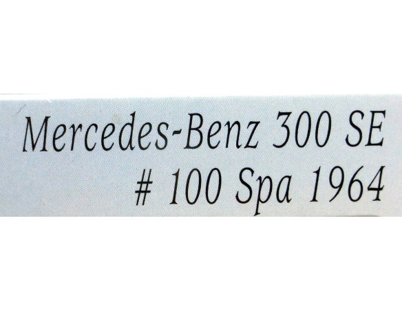 MERCEDES BENZ 300 SE Nº100 SPA 1964 REF.08324 REVELL