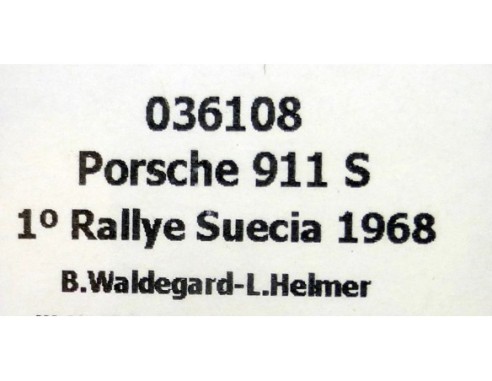 PORSCHE 911S 1ºRALLYE SUECIA 1968 REF.036108 FLYSLOT