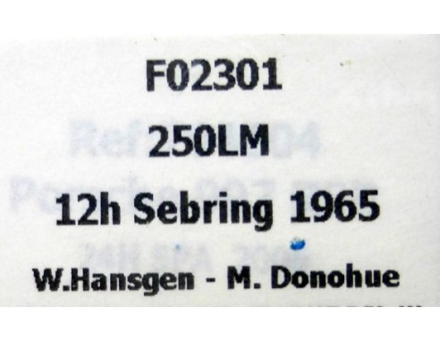 250 LM 12h SEBRING 1965 REF.F02301 FLYSLOT