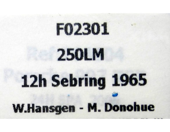 250 LM 12h SEBRING 1965 REF.F02301 FLYSLOT