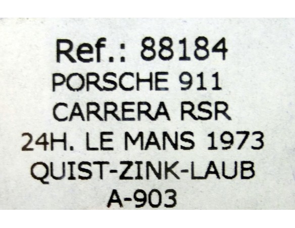 PORSCHE 911 CARRERA RSR 24h LE MANS 1973 A903 REF.88184 FLY
