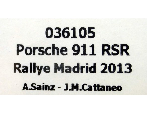 PORSCHE 911 RSR RALLYE MADRID 2013 REF.036105 FLY