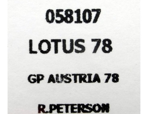 LOTUS 78 GP AUSTRALIA 78 REF.058107 FLYSLOT