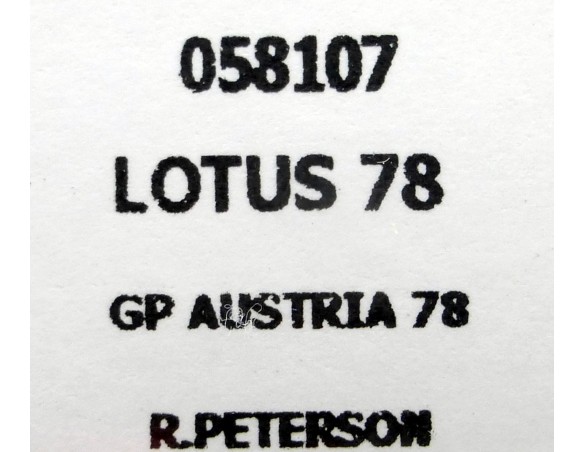 LOTUS 78 GP AUSTRALIA 78 REF.058107 FLYSLOT