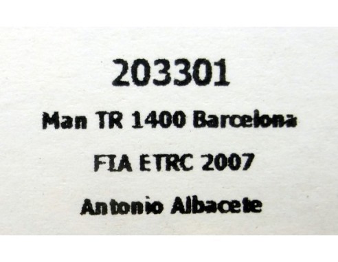 CAMION MAN TR 1400 BARCELONA FIA ETRC 2007 ANTONIO ALBACETE REF.203301 FLYSLOT