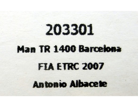 CAMION MAN TR 1400 BARCELONA FIA ETRC 2007 ANTONIO ALBACETE REF.203301 FLYSLOT