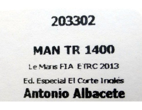 CAMION MAN TR 1400 LE MANS FIA ETRC 2013 ED.ESPECIAL EL CORTE INGLES REF.203302 FLYSLOT