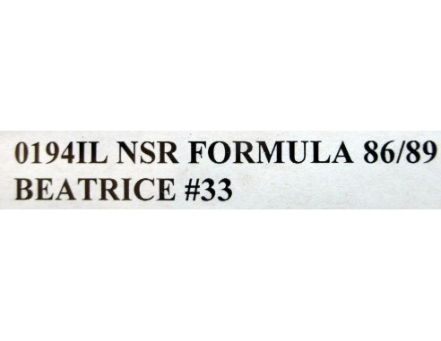 FORMULA NSR 86/89 BEATRICE Nº33 REF.0194IL NSR