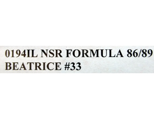 FORMULA NSR 86/89 BEATRICE Nº33 REF.0194IL NSR